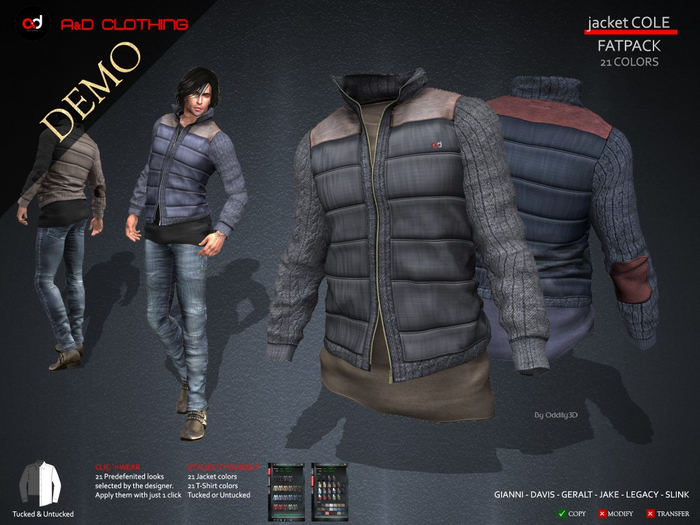 A&D Clothing - Jacket -Cole-   DEMOs