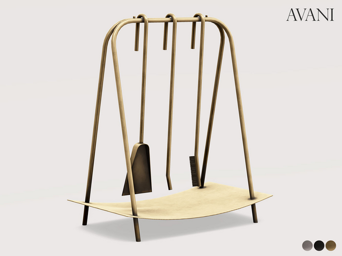 Avani Malik Collection Fireplace Tool Set, All