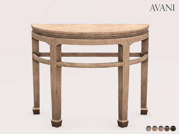 Avani Caique Collection Reclaimed Demilune Table, All