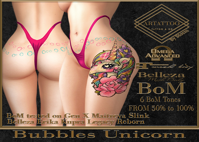 Artattoo Bubbles Unicorn  