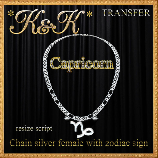 *K&K*Chain silver female with zodiac sign(Capricorn)