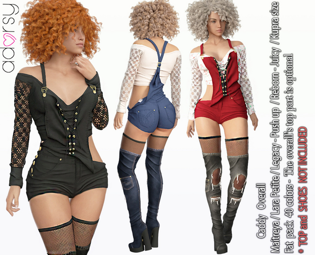 adorsy - Caddy Overall Fatpack - Maitreya/Legacy-Nerido/Lara Petite/Kupra/Reborn-Juicy