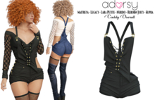 adorsy - Caddy Overall Black - Maitreya/Legacy-Nerido/Lara Petite/Kupra/Reborn-Juicy