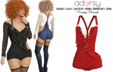 adorsy - Caddy Overall Deep Red - Maitreya/Legacy-Nerido/Lara Petite/Kupra/Reborn-Juicy