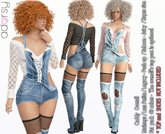 adorsy - Caddy Denim Overall Fatpack - Maitreya/Legacy-Nerido/Lara Petite/Kupra/Reborn-Juicy