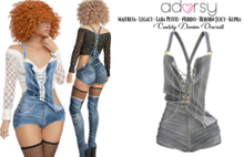 adorsy - Caddy Denim Overall Grey - Maitreya/Legacy-Nerido/Lara Petite/Kupra/Reborn-Juicy