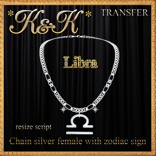 *K&K*Chain silver female with zodiac sign(Libra)