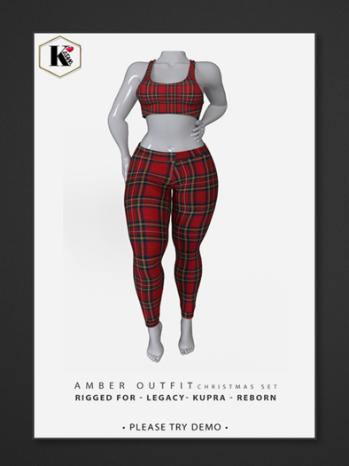 KARNA - AMBER  Xmas Tartan Set- UNPACKER