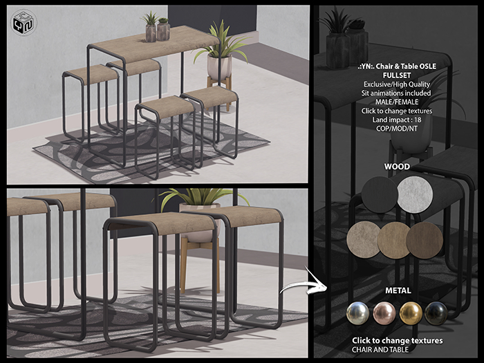 .:YN:. Chair & Table Osle Fullset