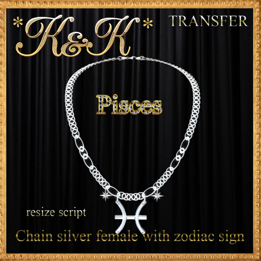 *K&K*Chain silver female with zodiac sign(Pisces)