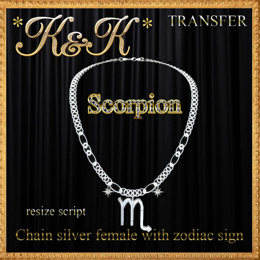 *K&K*Chain silver female with zodiac sign(Scorpion)