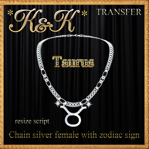 *K&K*Chain silver female with zodiac sign(Taurus)