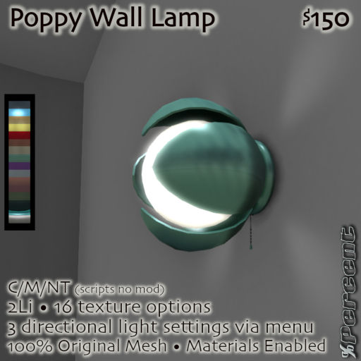 % Poppy Wall Lamp (multi) *MESH*