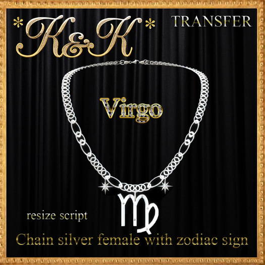 *K&K*Chain silver female with zodiac sign(Virgo)