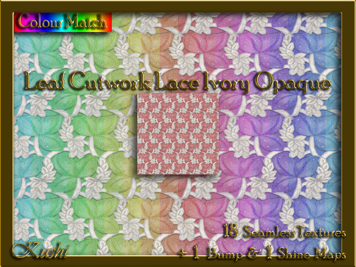Second Life Marketplace - Leaf Cutwork Lace Ivory Opaque Seamless ...