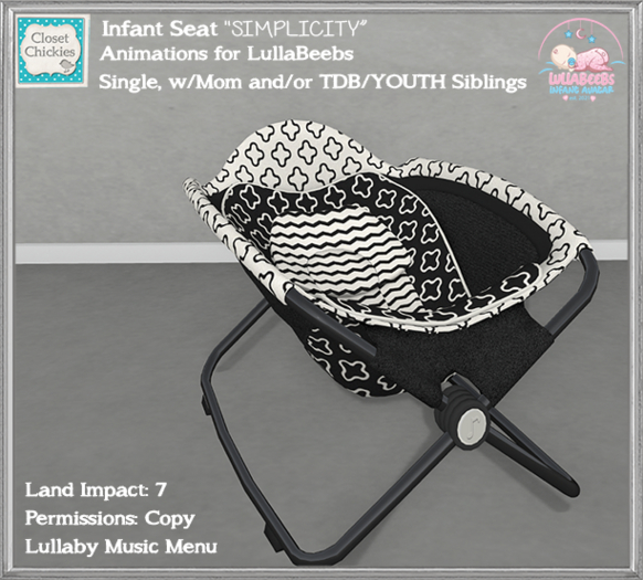 *CC* Infant Seat SIMPLICITY {LullaBeebs} [boxed]