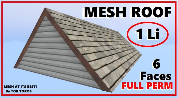 Mesh Roof One Prim 6 Faces