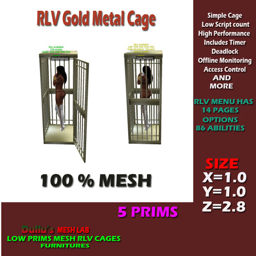 RLV Gold Metal Cage C/M