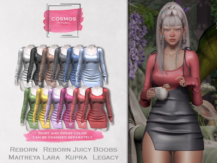 [COSMOS] Merle Bodycon Dress Satin / 12 Colors Fatpack