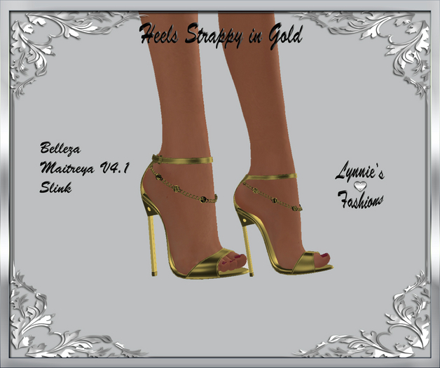 HEELS STRAPPY GOLD UNPACK
