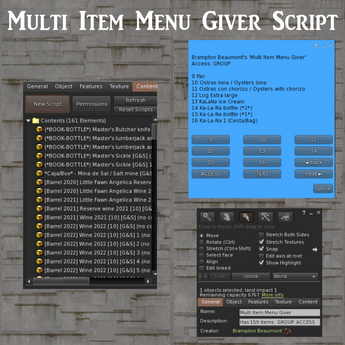 Second Life Marketplace - Multi Item Menu Giver Script
