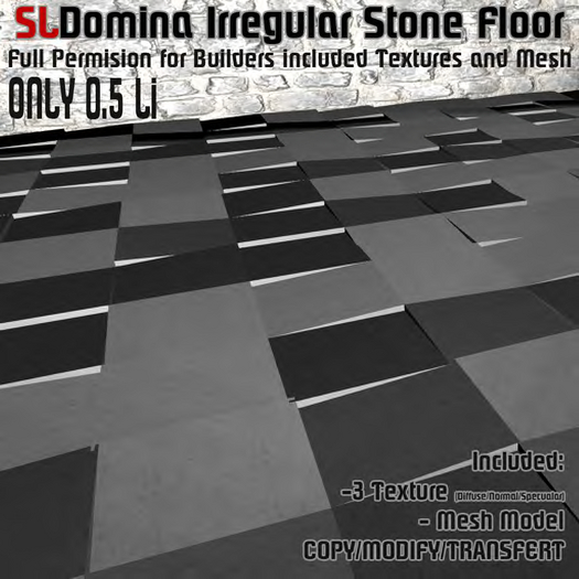 [FP] SLDomina Irregular Stone Floor Mesh - Full permission - Mesh model + Textures