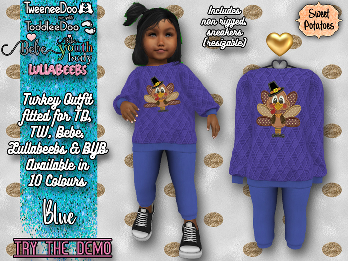 < SP > Turkey Day Outfit for TD/BEBE/LB/TW/BYB - Blue