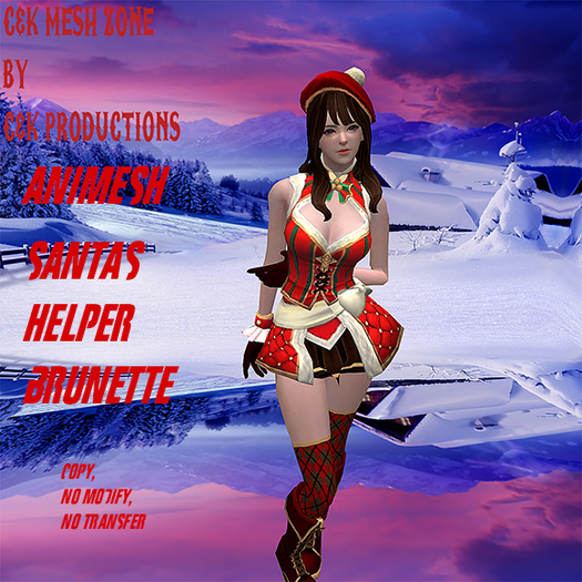 santas helper brunette