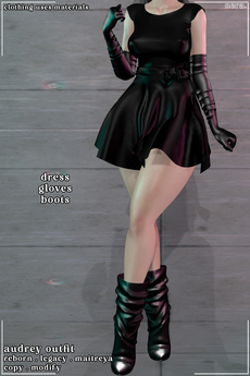 Second Life Marketplace - nera. audrey outfit black [reborn, legacy