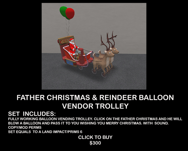 Animated Father Christmas & Reindeer Balloon Vendor