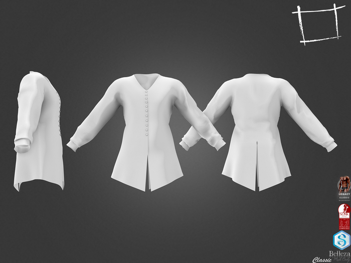 Full Perm Men's Collarless Medieval Coat Overcoat Slink Male Belleza Jake Signature Gianni Legacy Classic