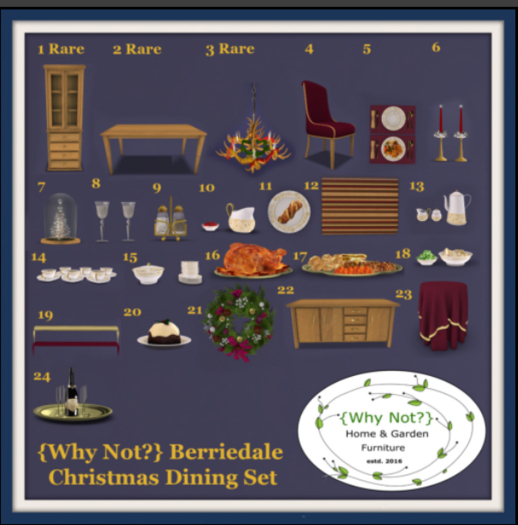 02{Why Not?} Berriedale Christmas Dining Table RARE