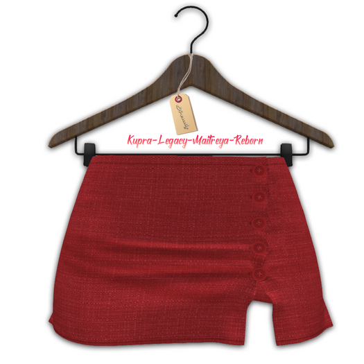 Jrendy Buttoned Skirt Red