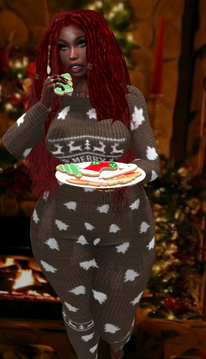 COZY CHRISTMAS PJ'S BROWN