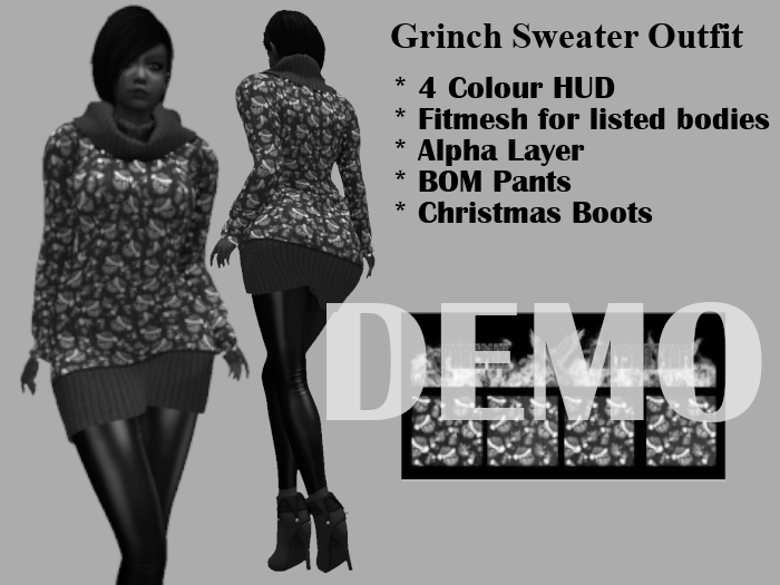 DEMO Grinch Sweater Dress