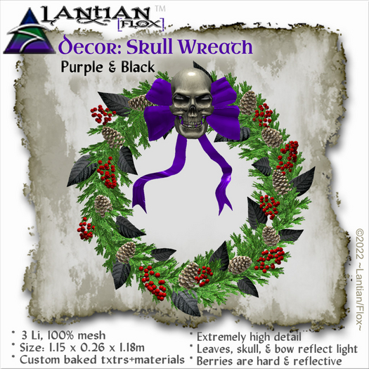 ~L/Fx~Skull Wreath: Purple & Black MCtbox