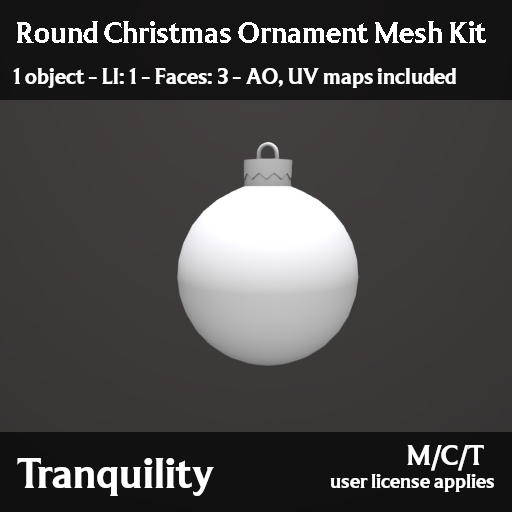 Tranquility - Round Christmas Ornament Mesh Kit