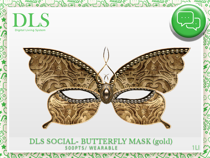 DLS Social 2.0 - Butterfly Mask (Gold)