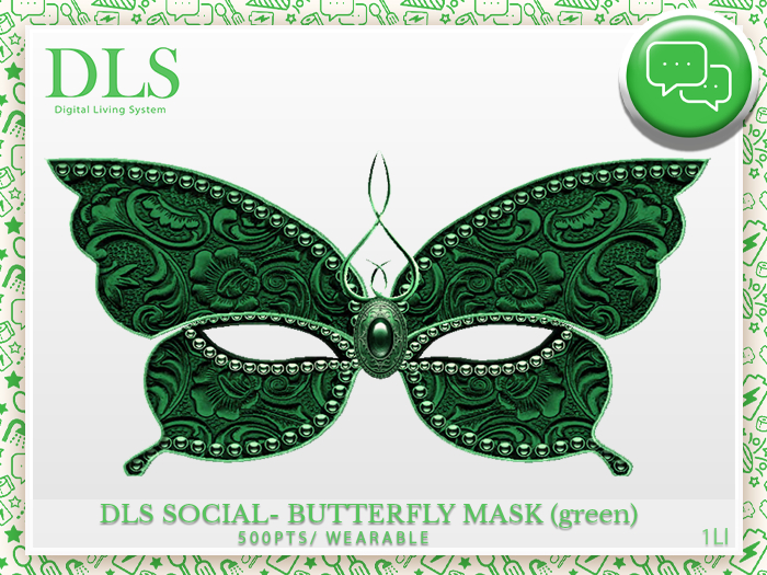 DLS Social 2.0 - Butterfly Mask (Green)