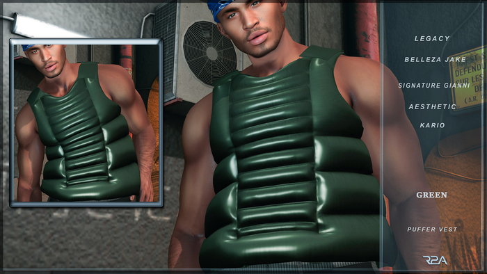 R2A-PUFFER VEST GREEN