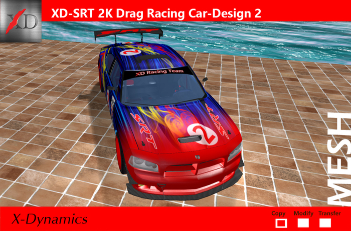 XD-SRT 2K -Drag Racing Car with Paint Design 2 Boxed