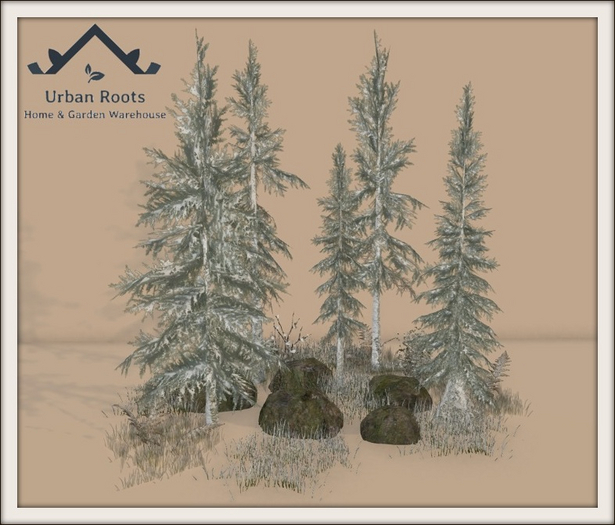 UR Winter Snowy Pine Corner Scene 