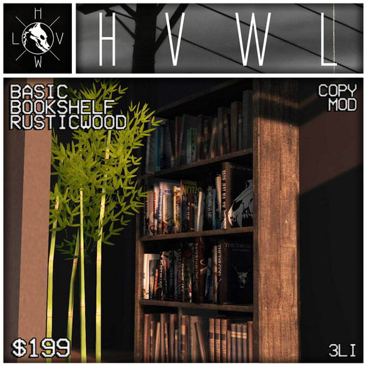 /// HVWL /// Bookshelf (Rustic Wood)