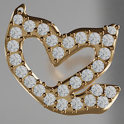 BWOKE Devil Heart Set. " EAR +NOSE " Gold & Silver