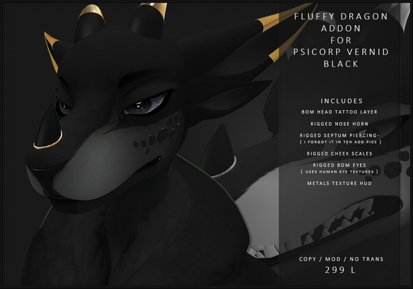 [MODZ] FLUFFY DRAGON - VERNID ADDON - BLACK - ADD ME