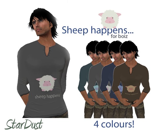 *StarDust* Sheep Happens Shirt (mens) - 4 colours 