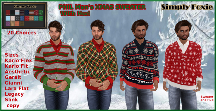 PHIL Men's XMAS SWEATER With Hud (Boxed)