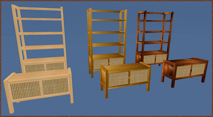 Lluvia-Shelving & Console wood-ratan