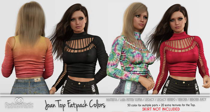 Joan Top Fatpack Colors - Maitreya, Lara Petite, Kupra Original, Legacy, Nerido, Reborn, Juicy - FashionNatic