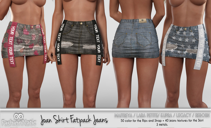 Joan Skirt Fatpack Jeans - Denim- Maitreya Lara, Lara Petite, Kupra Original, Legacy, Reborn - FashionNatic